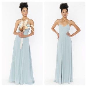 Show Me Your MuMu Faith Maxi Dress in Silver Sage Crisp Princess Cut Size Medium